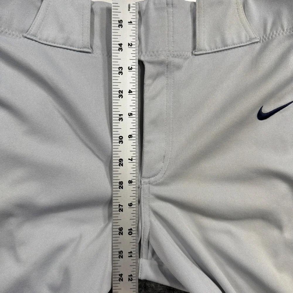 Nike Team Engineered Baseball Pants Gray Navy Blue Piping Mens Size Small